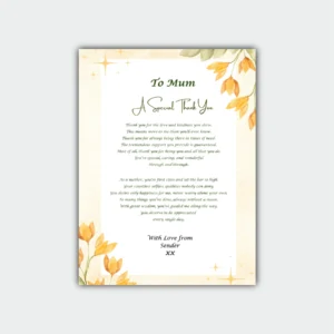 Aluminum Framed Gift Print - A Special Thank you-Mum