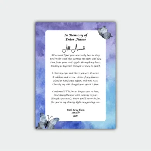 Aluminium Framed Print - Funeral & Memorial- Bereavement Poetry Print