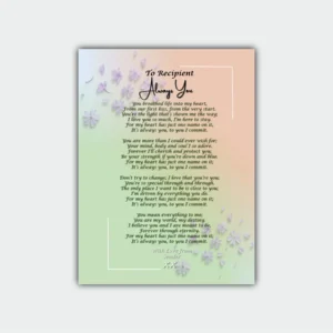 Aluminum Framed Print -Romantic Poetry Frame