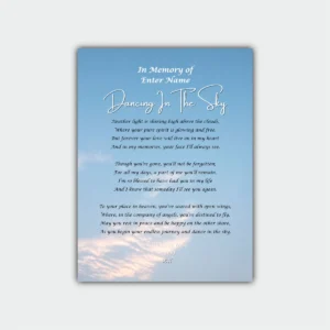 Bereavement Poetry Print - Aluminum Frame