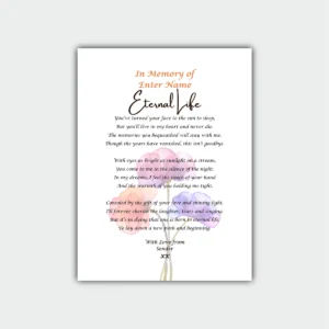 Aluminum Printed Gift - Bereavement Poetry