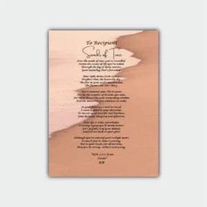 Poetry Print - Sands of time - Aluminum Framed Gift