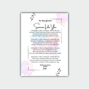 Aluminum Print - Romantic Poetry Gift