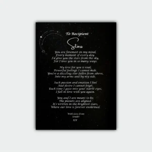 Aluminum Framed Print- Romantic Poetry Gift