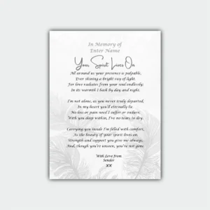 Bereavement Poetry print- Aluminum Frame